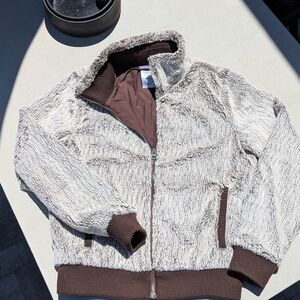 Patagonia Faux Fur Jacket with Brown Accents